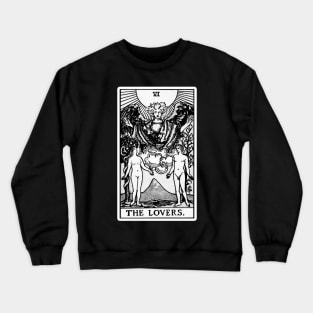 VI. The Lovers Tarot Card Black and white Crewneck Sweatshirt